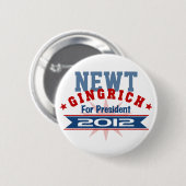 Badge Rond 5 Cm Newt Gingrich 2012 (Devant & derrière)