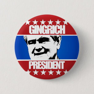 Badge Rond 5 Cm Newt Gingrich - président