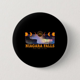 Badge Rond 5 Cm Niagara Falls New York Total Solaire Eclipse Souve