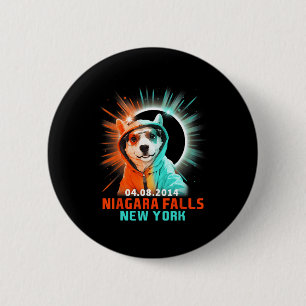 Badge Rond 5 Cm Niagara Falls New York Total Solar Eclipse 2024