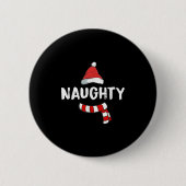 Badge Rond 5 Cm Nice And Naughty Shirt Matching Christmas Pajamas  (Devant)
