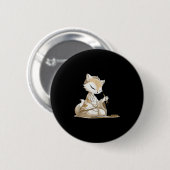 Badge Rond 5 Cm Nice Japon Kitsune Costume Pour Les Amateurs De Ca (Devant & derrière)