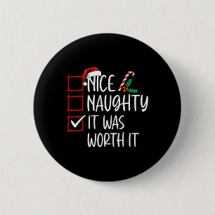 Badge Rond 5 Cm Nice Naughty C'Était Véritable C'Était Noël Liste
