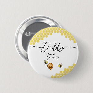 Badge Rond 5 Cm Nid d'abeilles mignon Bouton futur papa abeille