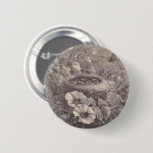 Badge Rond 5 Cm Nid d'oiseaux (Devant & derrière)