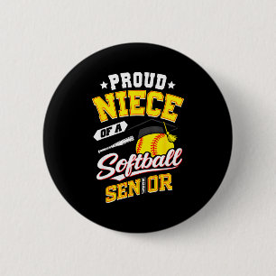 Badge Rond 5 Cm Nièce fière d'une classe terminale de softball 202