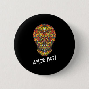 Badge Rond 5 Cm Nietzsche Citation Stoïque Philosophe Sugar Crâne