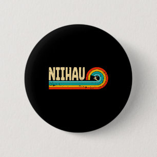 Badge Rond 5 Cm Niihau Surfant Hawaii Îles Hawaïennes Rétro Vintag