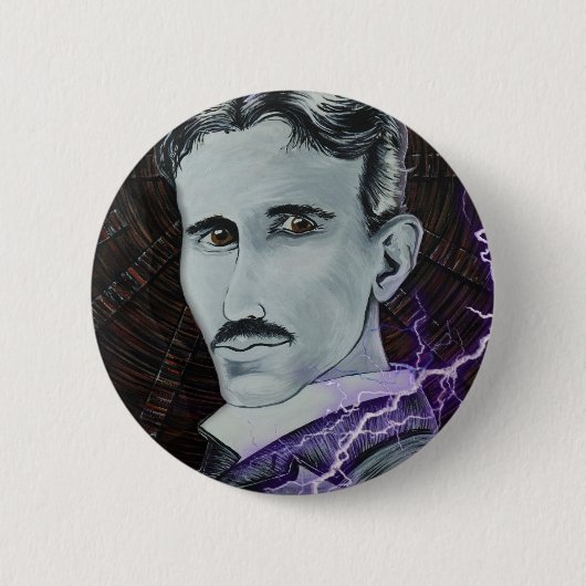 Badge Rond 5 Cm Nikola Tesla (Devant)