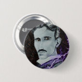 Badge Rond 5 Cm Nikola Tesla (Devant & derrière)