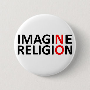 Badge Rond 5 Cm N'imaginez aucune religion