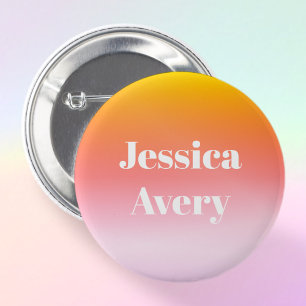 Badge Rond 5 Cm N'importe quel nom Texte de style rétro-moderne