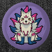 Badge Rond 5 Cm Nine-Tailed Fox- Yokai Kitsune