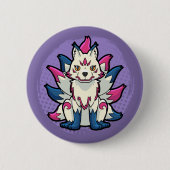 Badge Rond 5 Cm Nine-Tailed Fox- Yokai Kitsune (Devant)