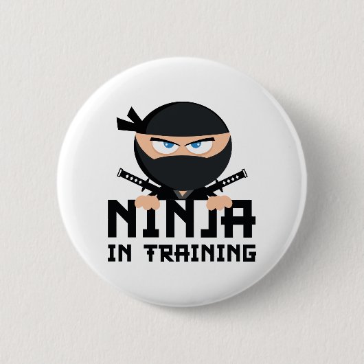 Badge Rond 5 Cm Ninja En Formation (Devant)