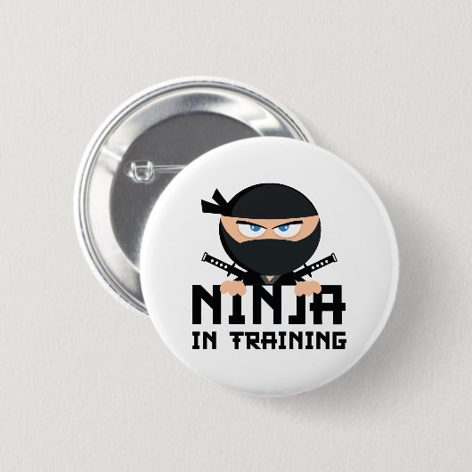 Badge Rond 5 Cm Ninja En Formation (Devant & derrière)