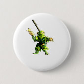 Badge Rond 5 Cm Ninja en vert (Devant)