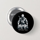 Badge Rond 5 Cm Ninja japonais Ninjutsu Assassin Design (Devant & derrière)