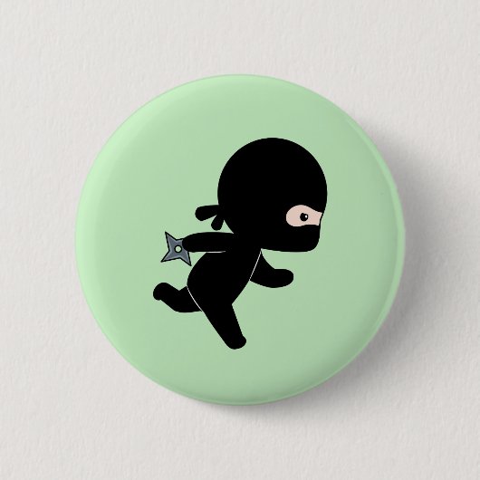 Badge Rond 5 Cm Ninja minuscule en vert (Devant)