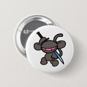 Badge Rond 5 Cm Ninja noir Griffe-Aucuns mots (Devant & derrière)