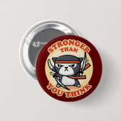 Badge Rond 5 Cm Ninja | Plus forte que vous ne pensez (Devant & derrière)