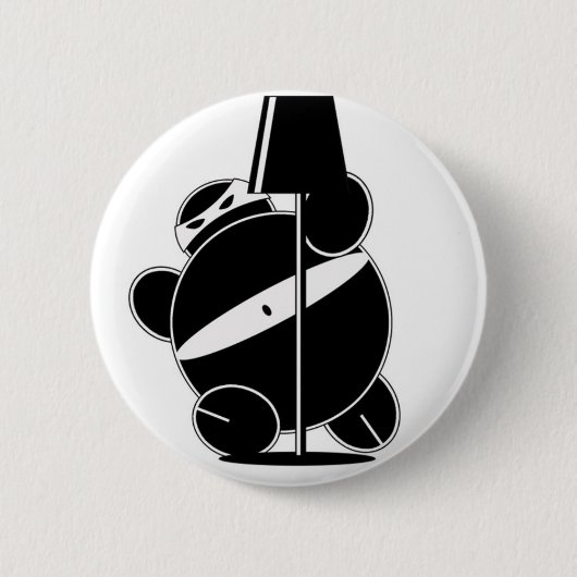 Badge Rond 5 Cm Ninja potelé - bouton furtif (Devant)