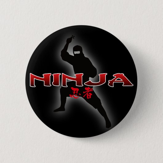 Badge Rond 5 Cm Ninja Silhouette (Devant)