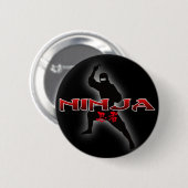 Badge Rond 5 Cm Ninja Silhouette (Devant & derrière)