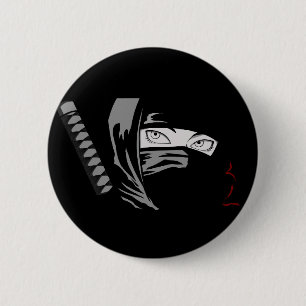Badge Rond 5 Cm Ninja Woman Kunoichi