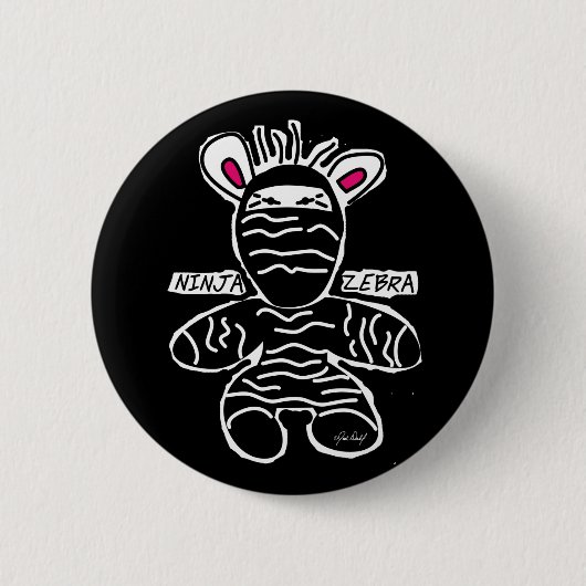 Badge Rond 5 Cm Ninja Zebra - Bouton (Devant)