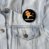 Badge Rond 5 Cm Ninjabread Man Funny Gingerbread Pun Dark BG (En situation)
