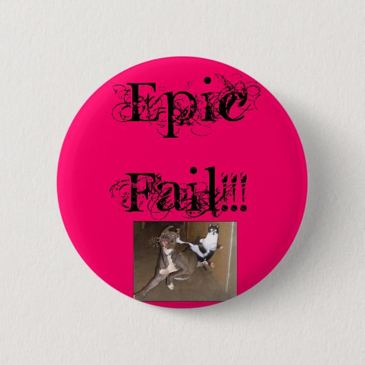 Badge Rond 5 Cm ninjakittycat, échouer épique ! ! ! (Devant)