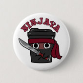 Badge Rond 5 Cm Ninjava Funny Ninja Java Pun café (Devant)