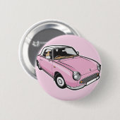 Badge Rond 5 Cm Nissan Figaro rose (Devant & derrière)