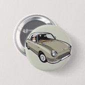 Badge Rond 5 Cm Nissan Figaro Topaz Mist (Devant & derrière)