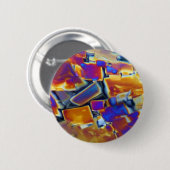 Badge Rond 5 Cm Nitrate de yttrium sous le microscope (Devant & derrière)