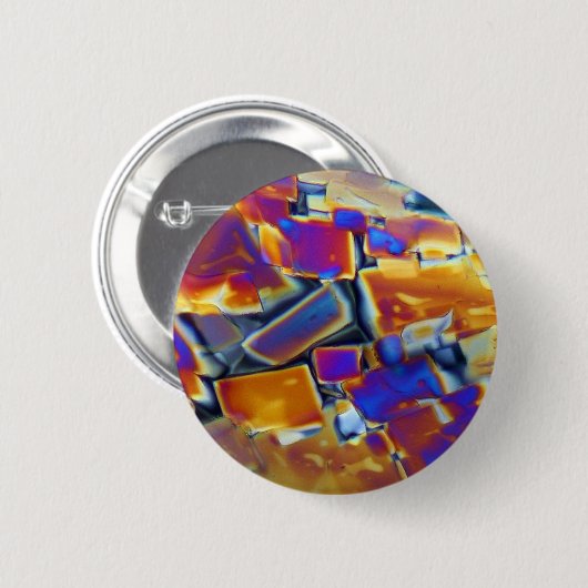 Badge Rond 5 Cm Nitrate de yttrium sous le microscope (Devant & derrière)