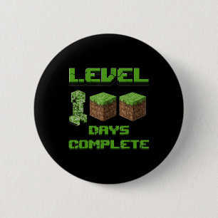 Badge Rond 5 Cm Niveau 100 Jours Complet Jeu Pixel 100e Jours De