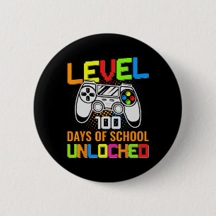Badge Rond 5 Cm Niveau 100 Jours De Jeux Vidéo De Gamer Déverrouil