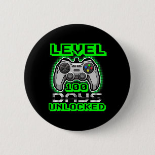 Badge Rond 5 Cm Niveau 100 Jours De L'École Déverrouillé Jeux Vidé