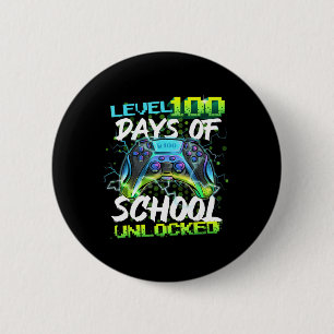Badge Rond 5 Cm Niveau 100 Jours De L'École Joueur Déverrouillé Ga