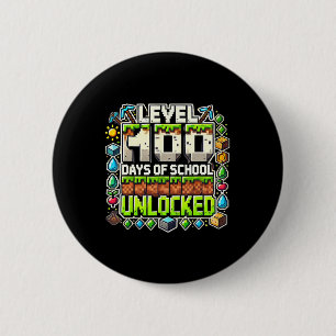 Badge Rond 5 Cm Niveau 100 Jours De Niveau École Pixel Art Déverro