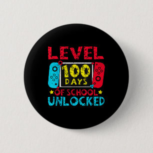 Badge Rond 5 Cm Niveau 100 Jours D'École Déverrouillés Garçons 100