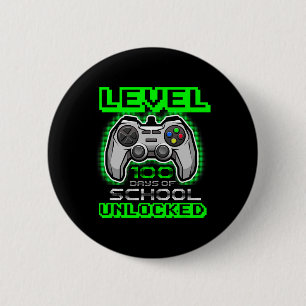 Badge Rond 5 Cm Niveau 100 Jours D'École Déverrouillés Garçons Fil