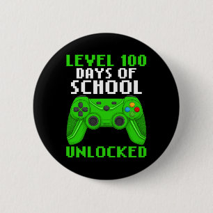 Badge Rond 5 Cm Niveau 100 Jours D'École Terminé Gaming Controll