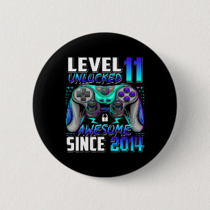 Badge Rond 5 Cm Niveau 11 Débloqué Incroyable Depuis Anniversaire