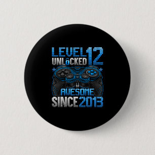 Badge Rond 5 Cm Niveau 12 Débloqué Cadeaux Garçons 12 Ans 12e Anni