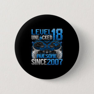 Badge Rond 5 Cm Niveau 18 Débloqué Cadeaux Garçons 18 Ans 18e Anni