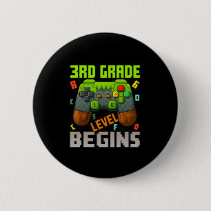 Badge Rond 5 Cm Niveau 3e année commence – Gamer Ck Tee pour l'éco