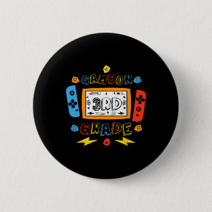 Badge Rond 5 Cm Niveau 3e année débloqué Jeu sur le retour à la 3e